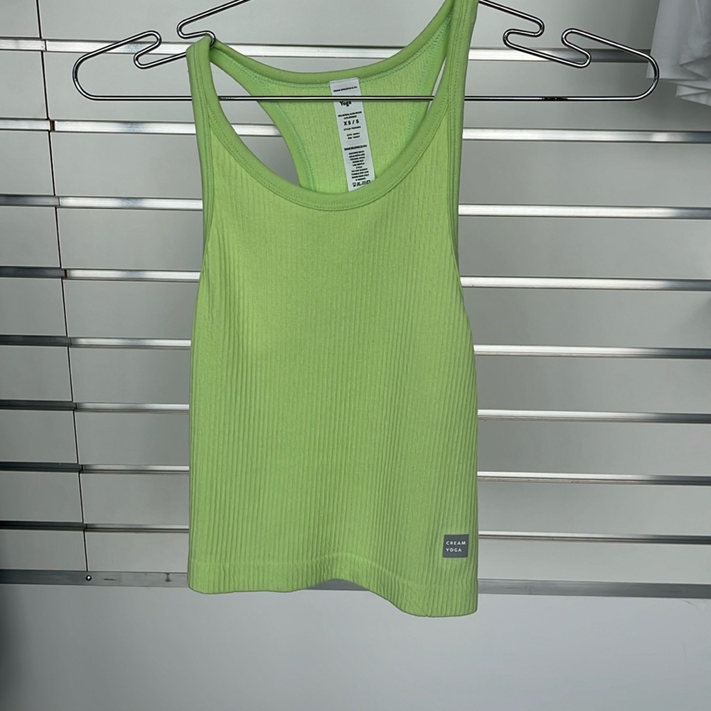 Cream Yoga, Claire Racerback tank, Lime green